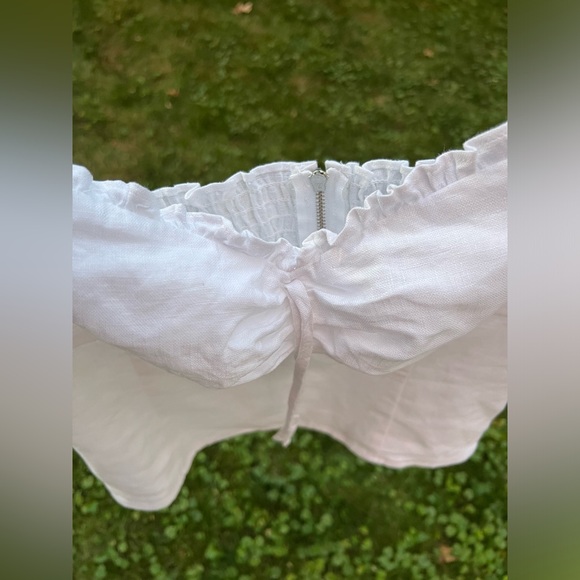 ⚪️🦢Novena Linen Top by Reformation in Ivory / White | Size 10 - Picture 16 of 17